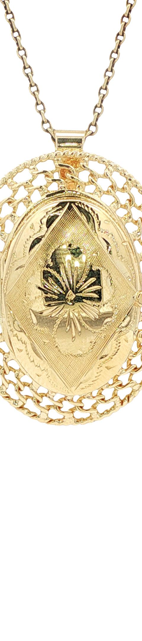 Vintage 14K Gold Locket Pendant with Engraving